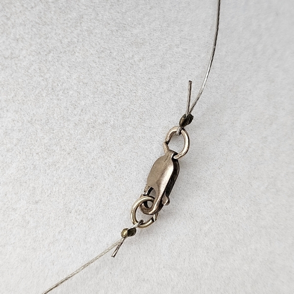 VINTAGE Dainty 14/20 14KT Gold-Filled Glass Floral Lampwork Bead Necklace - Picture 6 of 7